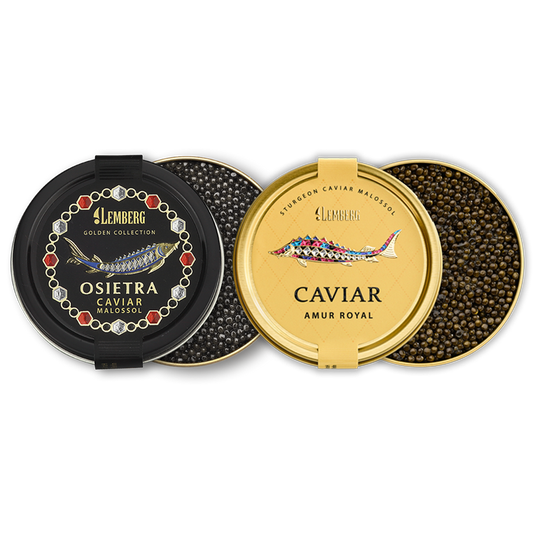 Osietra & AMUR ROYAL Caviar, 2 x 100g